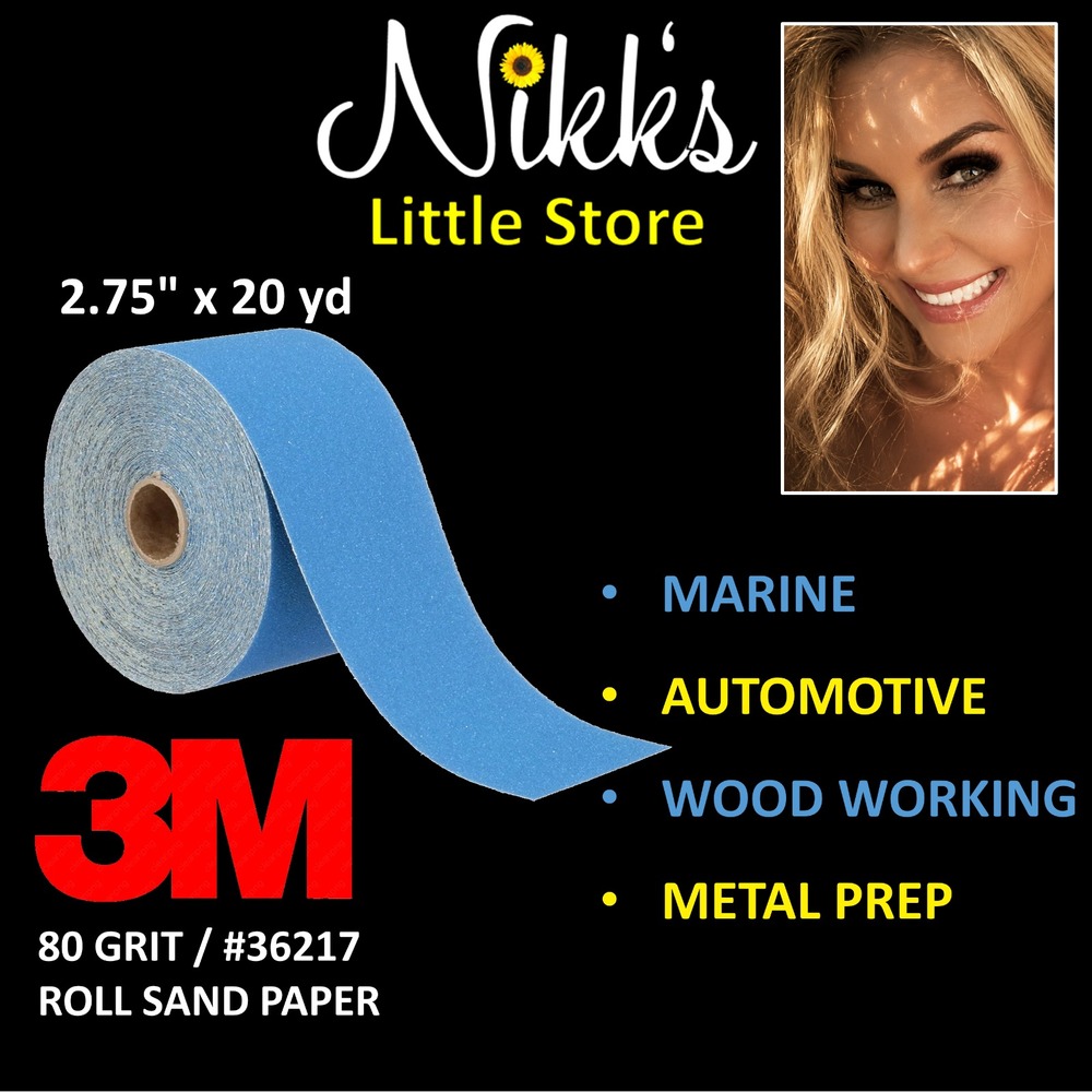 3M Stikit Blue Sanding Sheet Roll 36217, Grit 80, 2.75" x 60